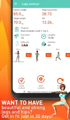 Legs workout - Calves & thighs android App screenshot 9